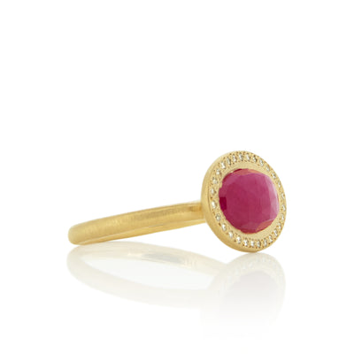 Oval Rosecut Ruby Ring