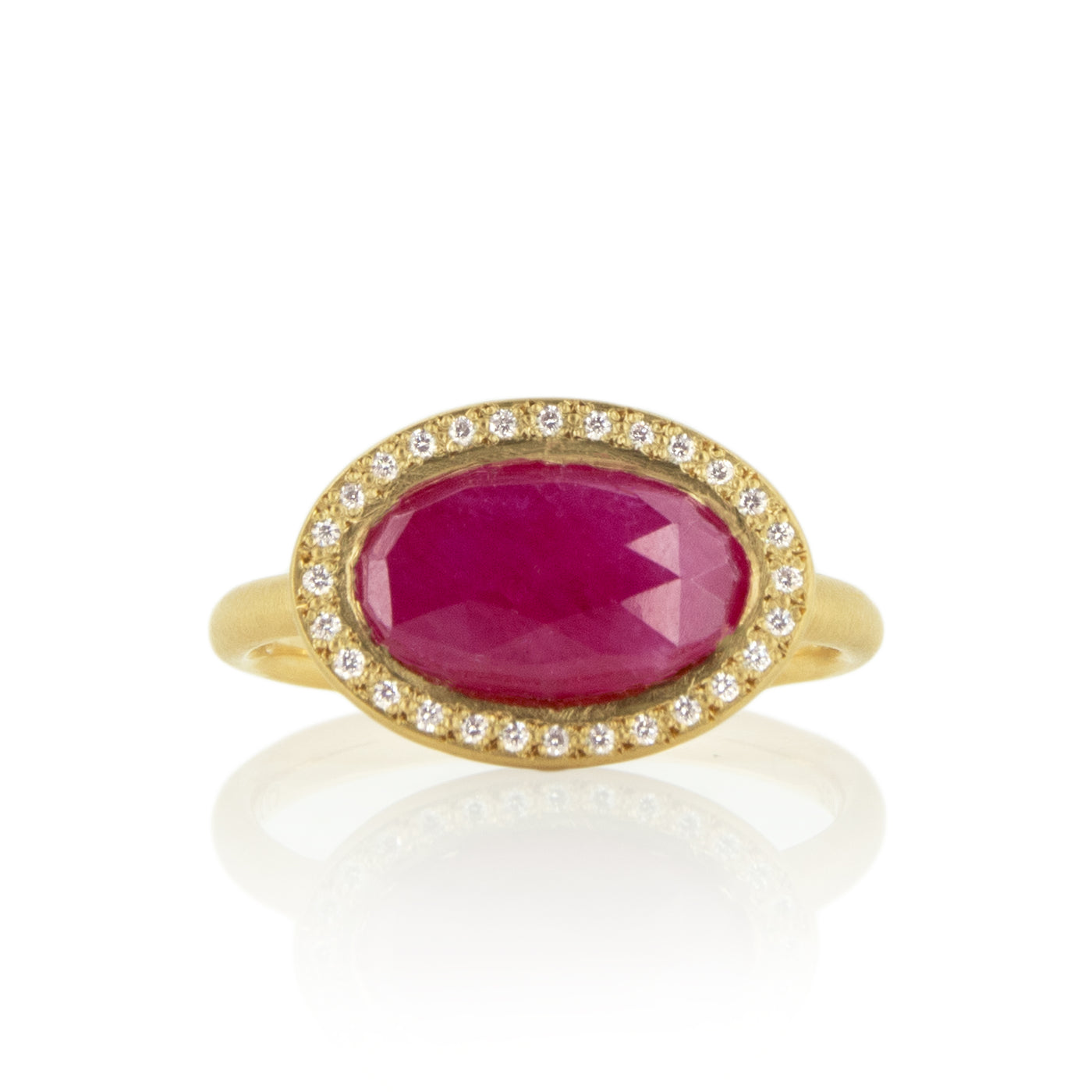 Oval Rosecut Ruby Ring