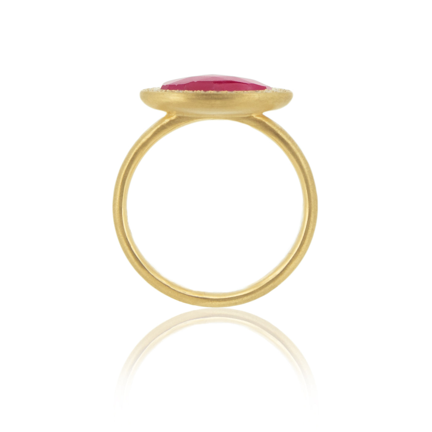 Oval Rosecut Ruby Ring