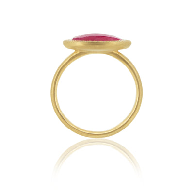 Oval Rosecut Ruby Ring
