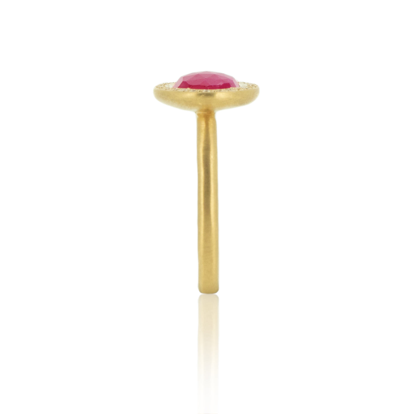 Oval Rosecut Ruby Ring