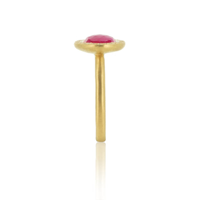 Oval Rosecut Ruby Ring