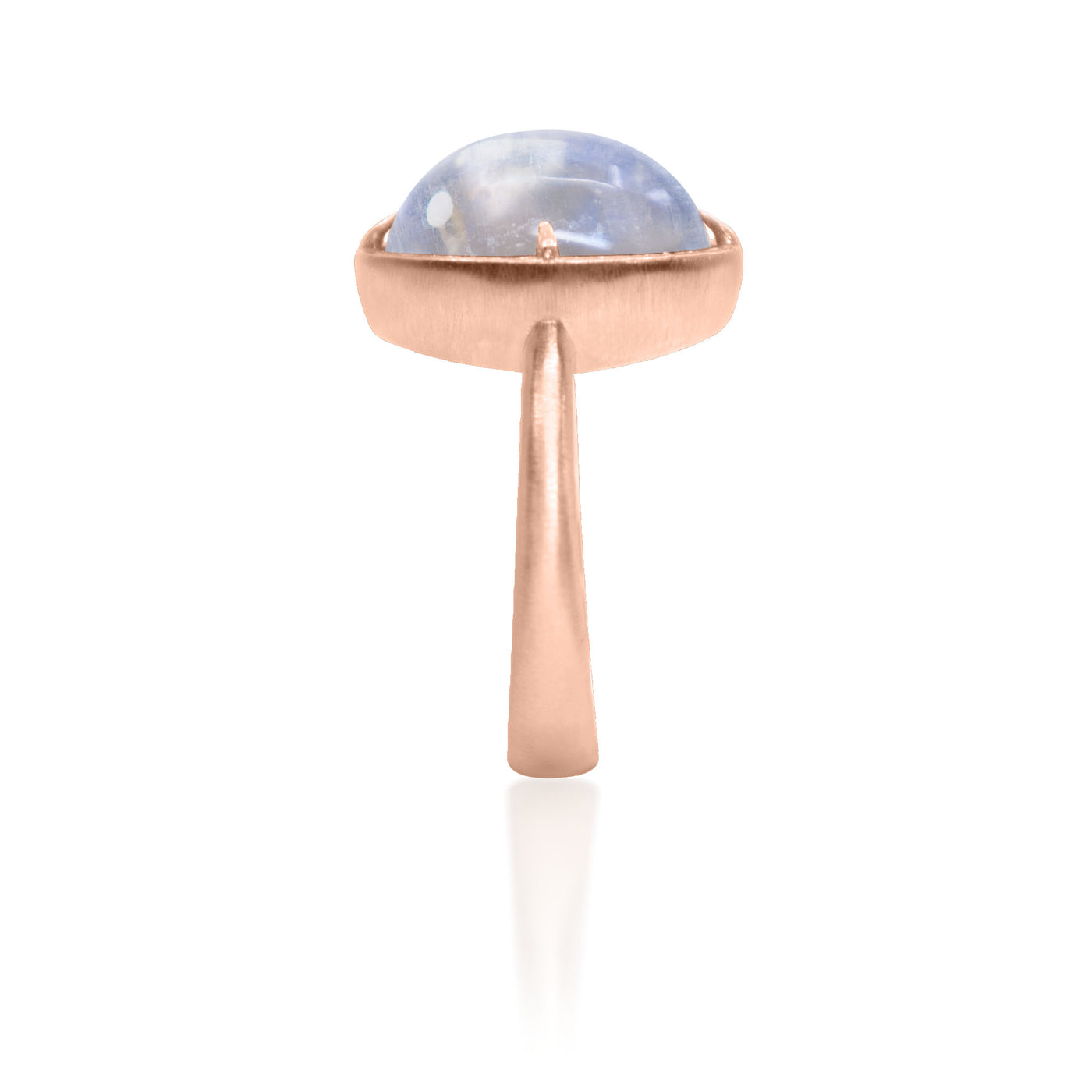 Rose Gold Oval Moonstone Prong Set Ring