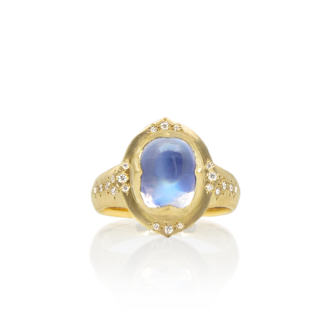 Scallop Prong Moonstone Ring