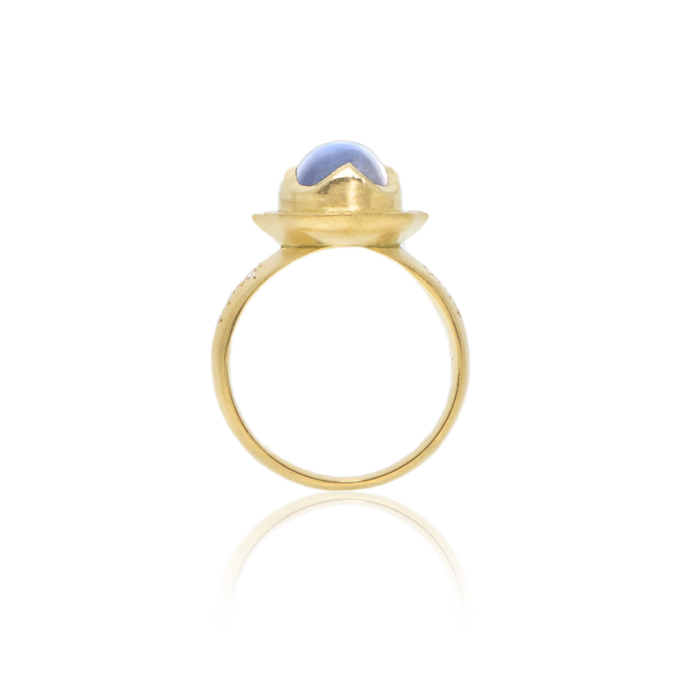 Scallop Prong Moonstone Ring