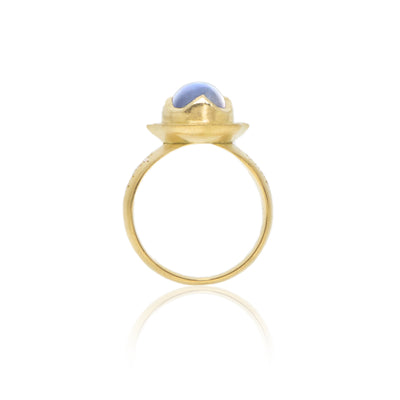 Scallop Prong Moonstone Ring