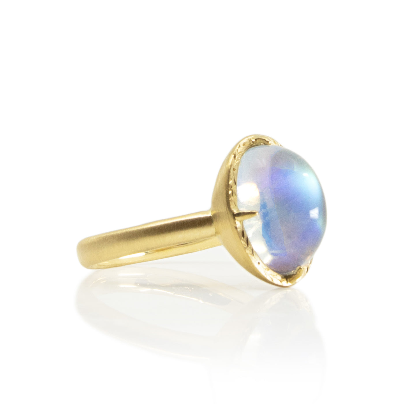 Oval Prong Moonstone Ring