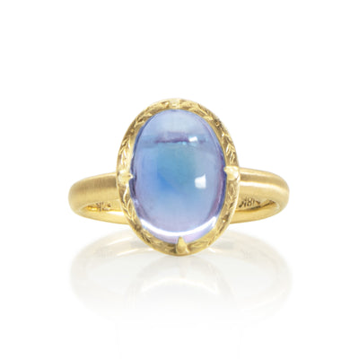 Oval Prong Moonstone Ring