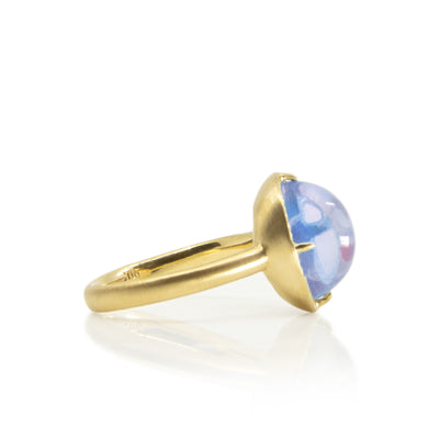 Oval Prong Moonstone Ring