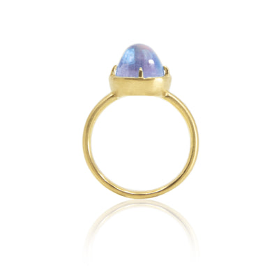 Oval Prong Moonstone Ring