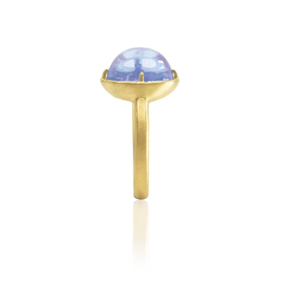 Oval Prong Moonstone Ring