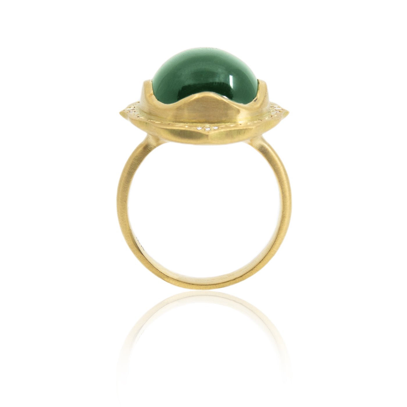 Scallop Edge Green Tourmaline Ring