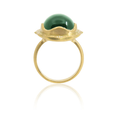 Scallop Edge Green Tourmaline Ring