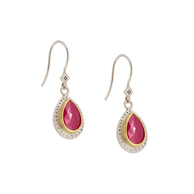 Two Tone Ruby Earrings