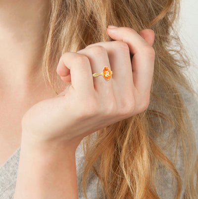 Tanzanian Garnet Rosebud Ring