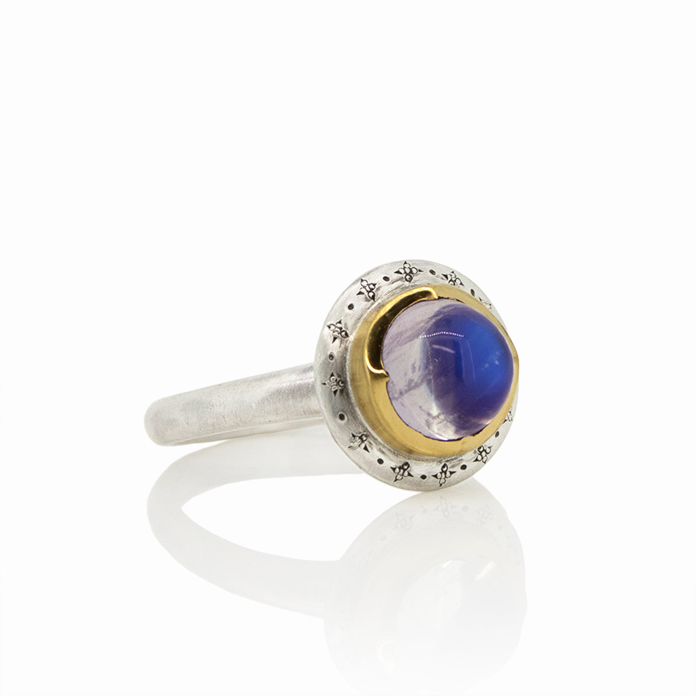 TWO TONE MOONSTONE RING