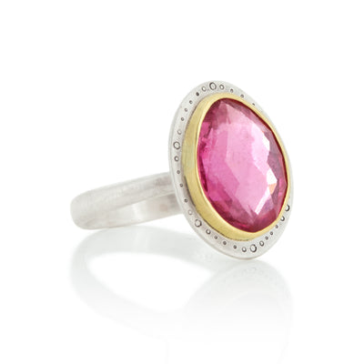 Two-Tone Rose cut Pink Tourmaline