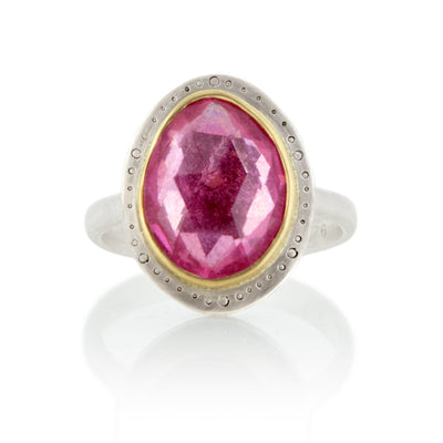 Two-Tone Rose cut Pink Tourmaline