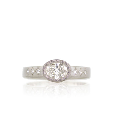 Oval Engraved Bezel Ring