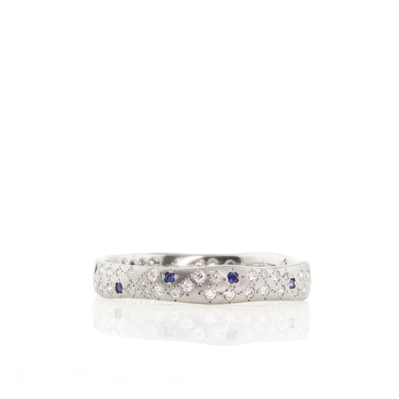 Wavy Pave Band in Platinum