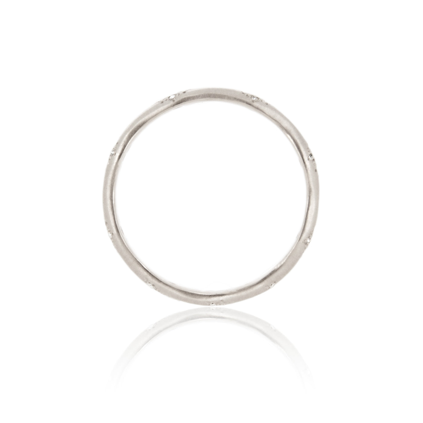 Thin Wavy Memories Band in Platinum