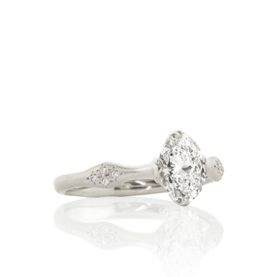 Platinum Oval Rosebud Solitaire