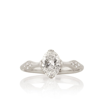 Platinum Oval Rosebud Solitaire