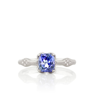 Sapphire Rosebud Cushion Ring