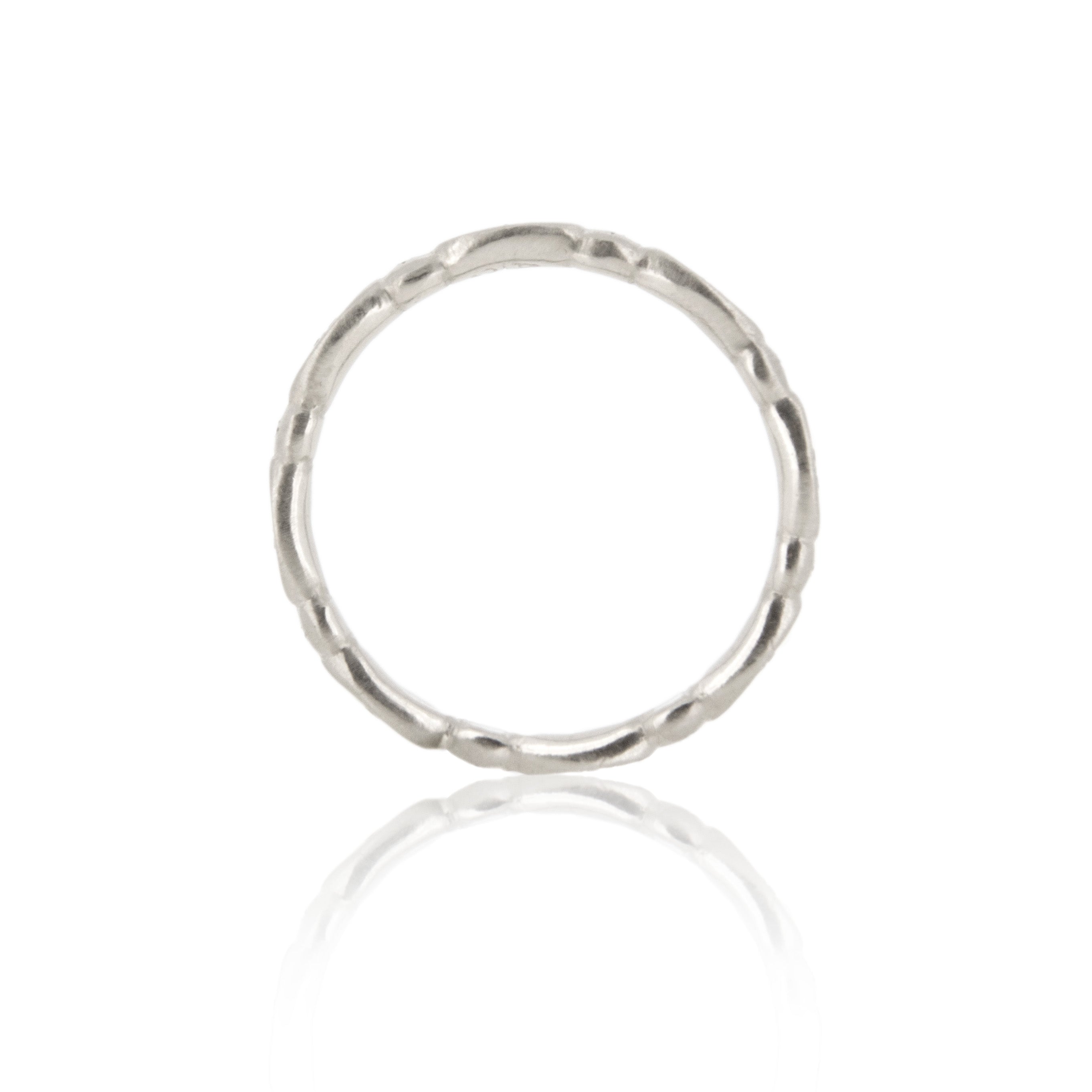 Oval & Round Etched Band in Platinum