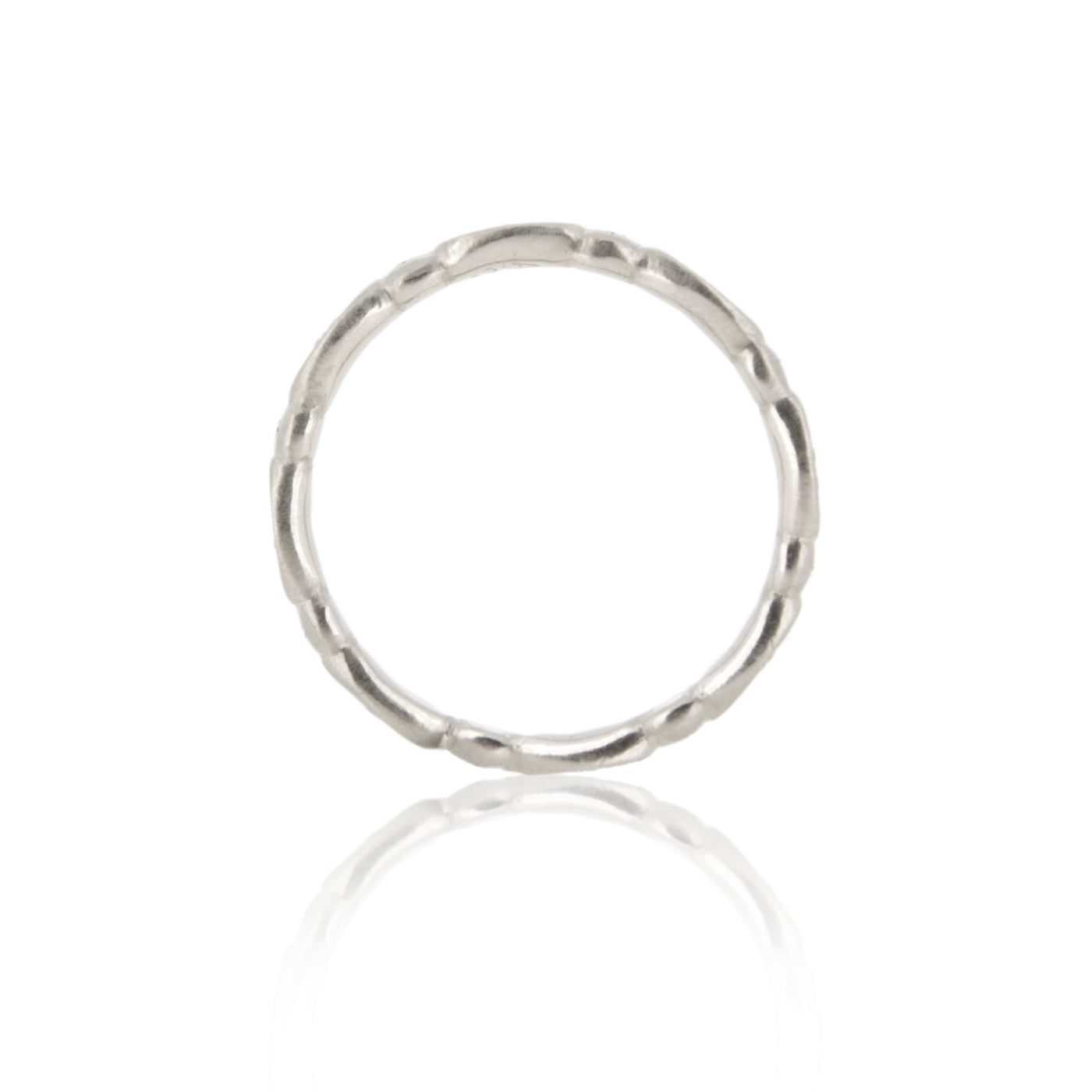 Oval & Round Etched Band in Platinum