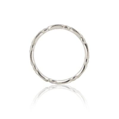 Oval & Round Etched Band in Platinum