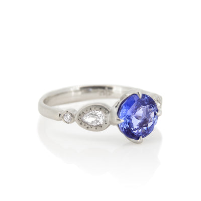 Platinum Oval and Round Rosebud Solitaire