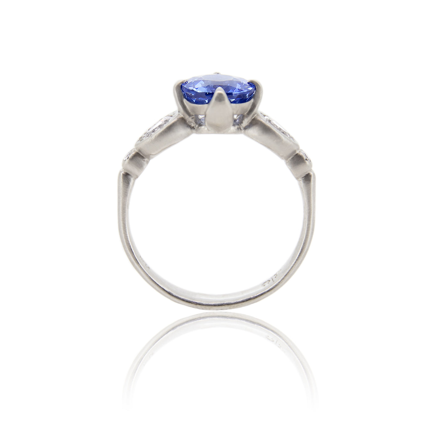 Platinum Oval and Round Rosebud Solitaire