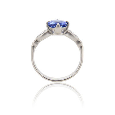 Platinum Oval and Round Rosebud Solitaire