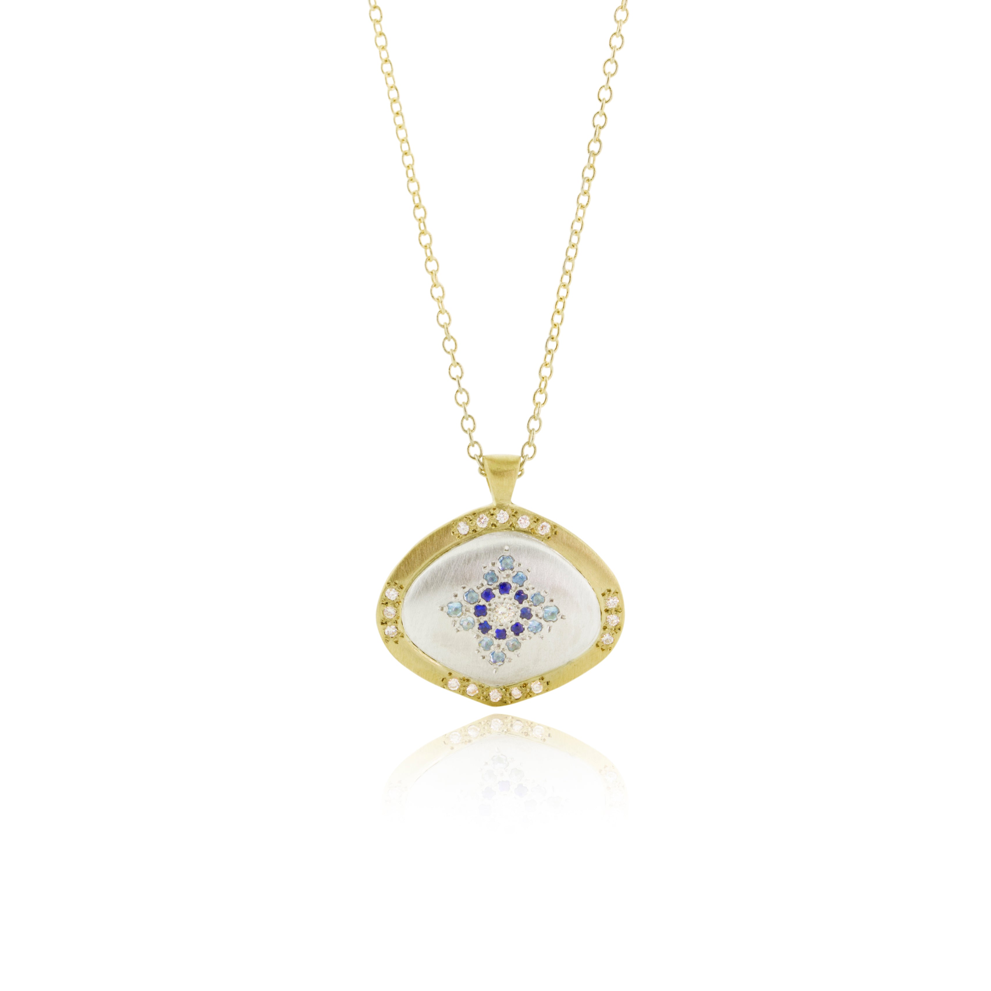 18K Yellow Gold & Sterling Silver Diamond Harmony Flame Drop