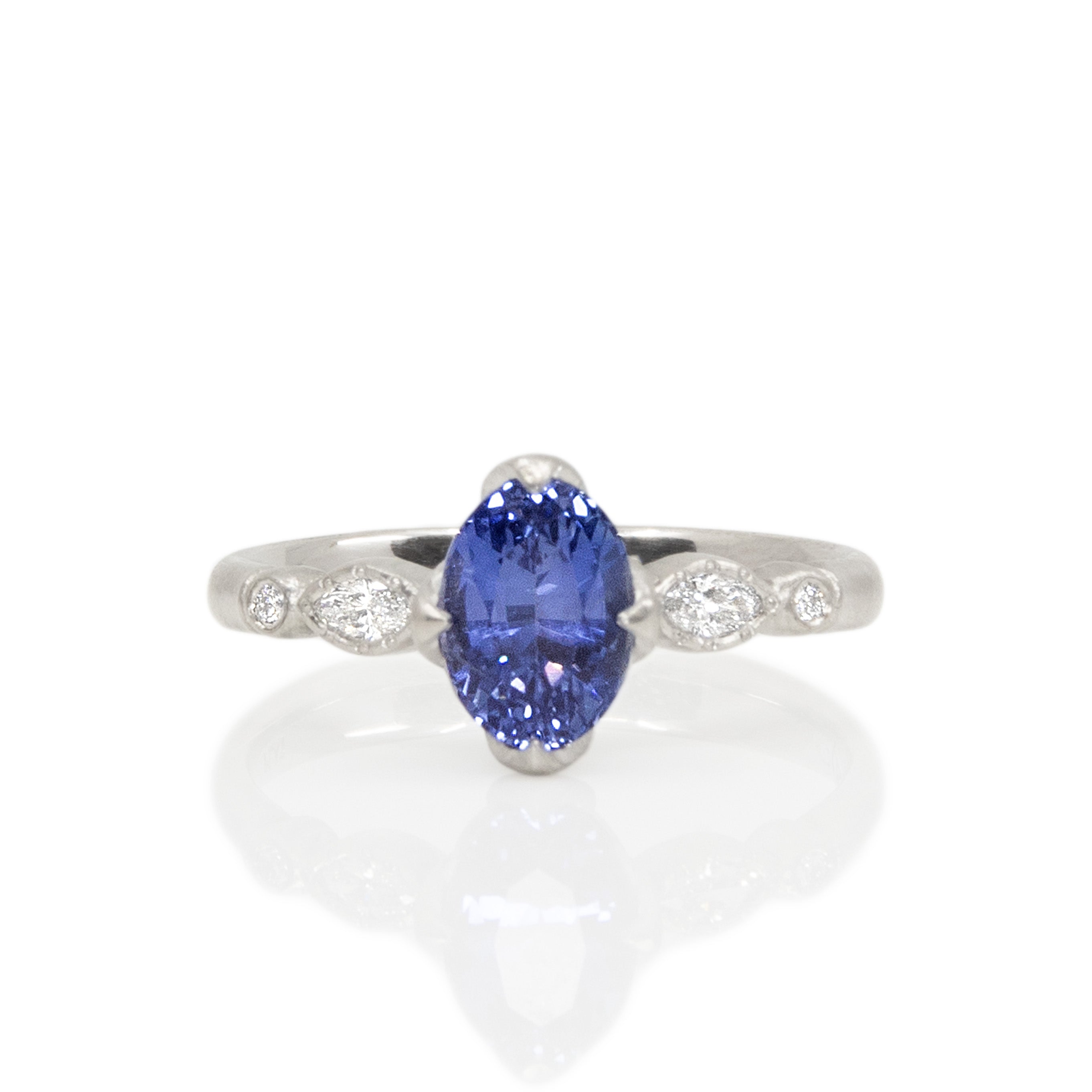 Blue Sapphire Oval & Round Rosebud
