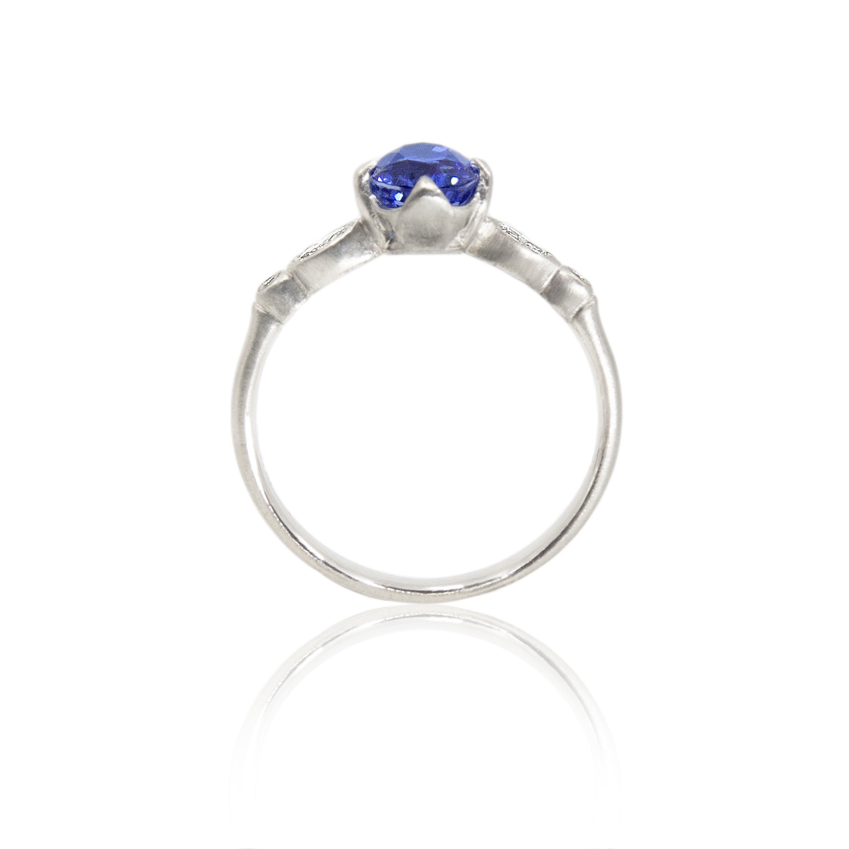 Blue Sapphire Oval & Round Rosebud