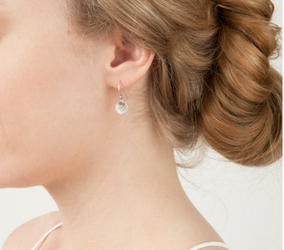 SILVER FOUR STAR WAVE CHARM EARRINGS
