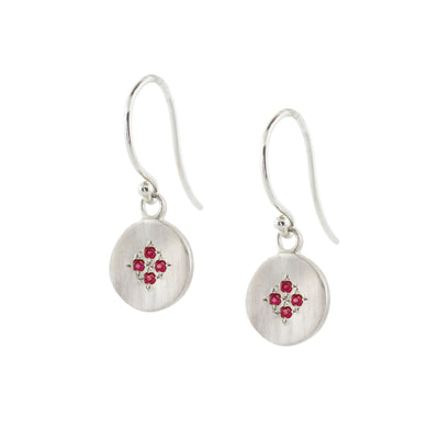 SILVER FOUR STAR WAVE CHARM EARRINGS