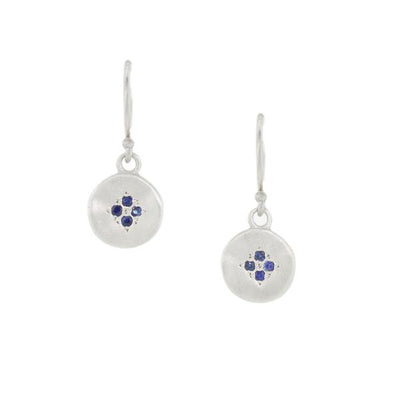 Silver Four Star Wave Charm Earrings