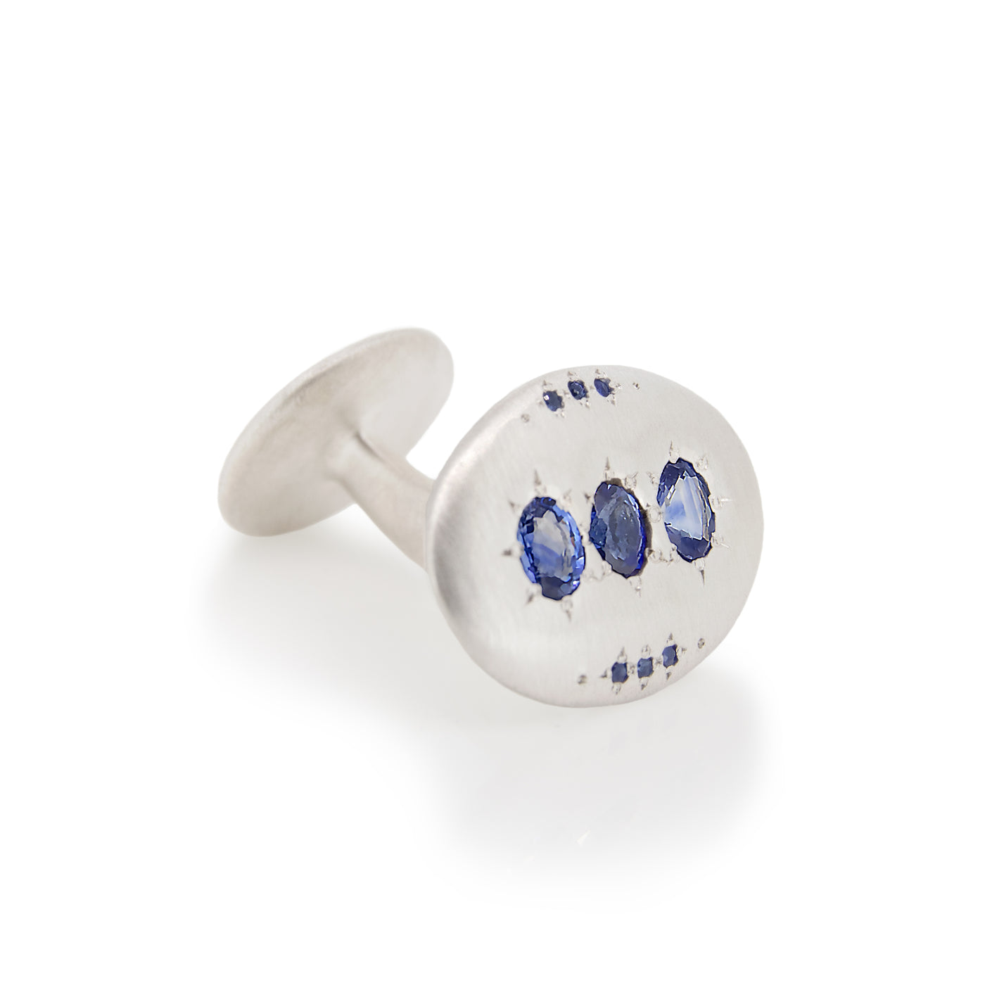 Oval Triple Sapphire Cufflink